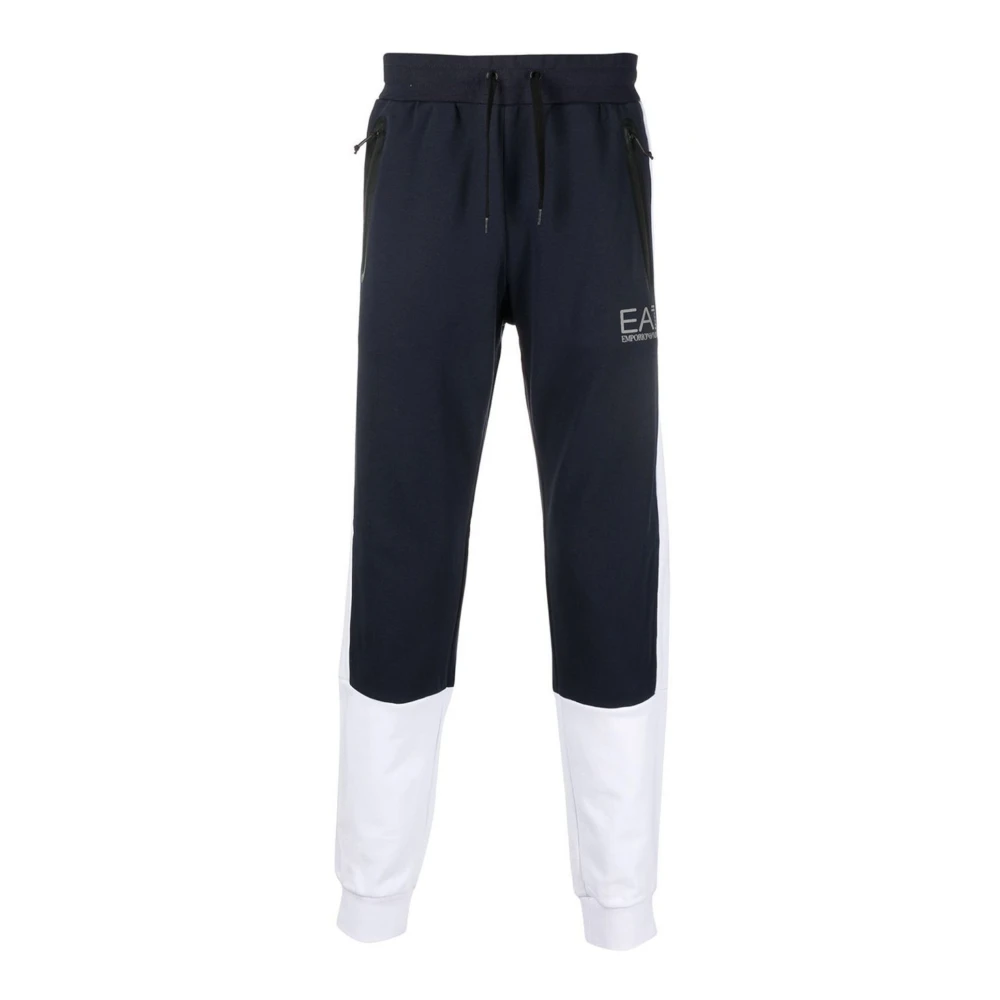 Emporio Armani Ea7 Men's Blue Joggers With Zip Pockets