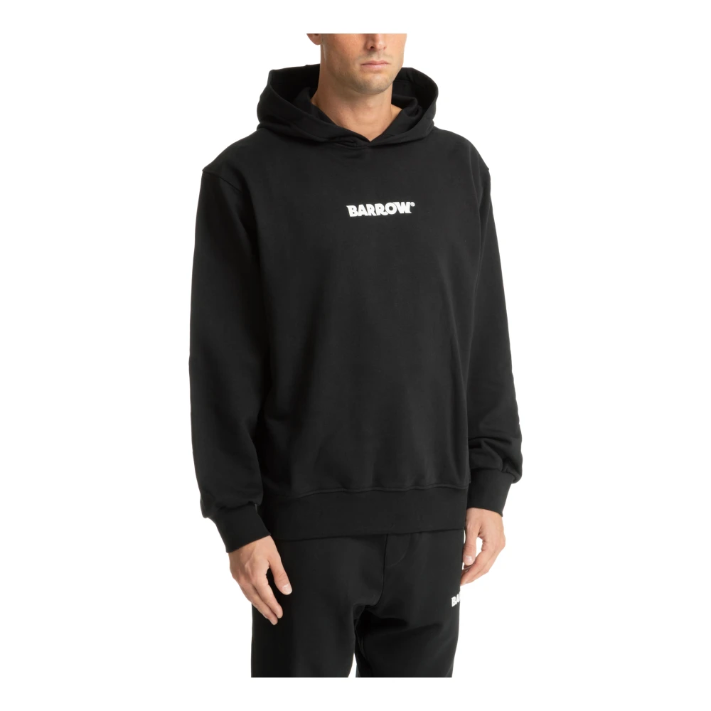 Barrow Gepatroon Logo Bubble Lettering Hoodie Black Heren