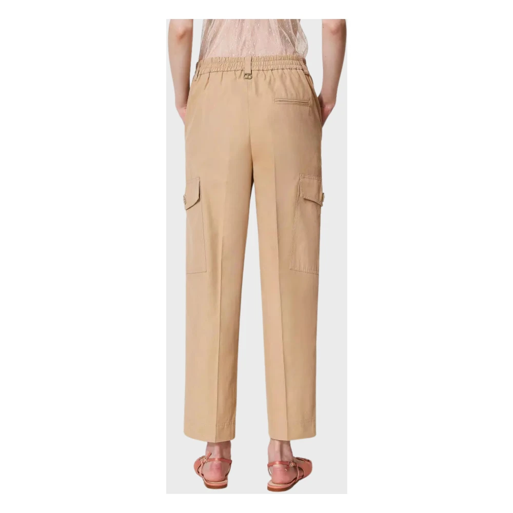 Twinset Cargo broek in katoenen keper Beige Dames