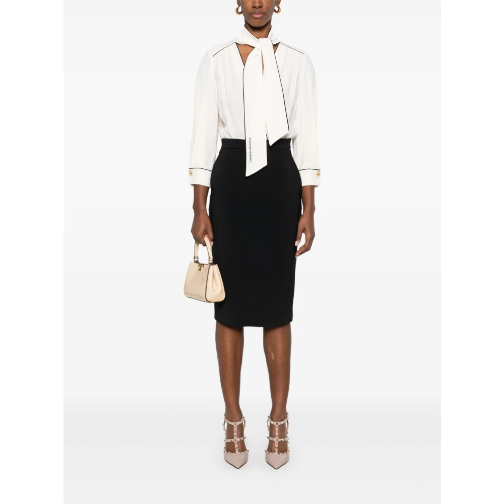 Elisabetta Franchi Zwarte jurk met Franse manchetten Multicolor Dames
