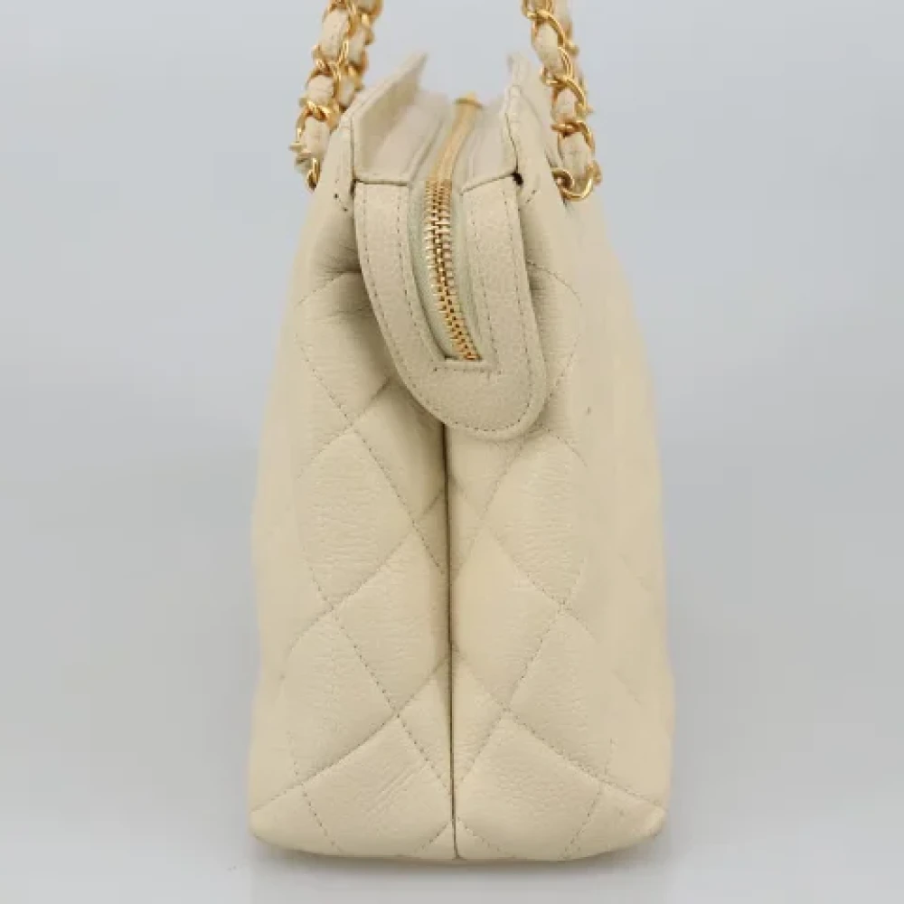 Chanel Vintage Pre-owned Leather handbags Beige Dames