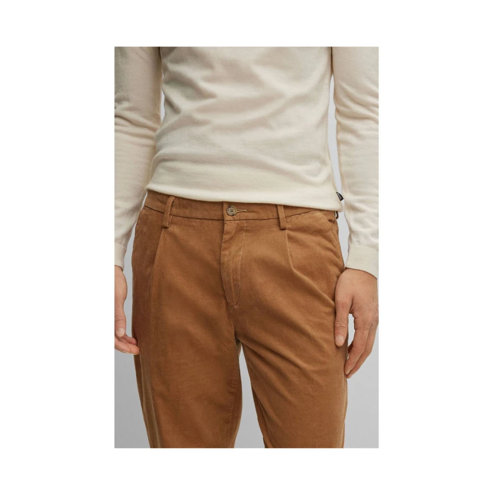 Hugo Boss Slim-Fit Cord-Chino Broek Brown Heren