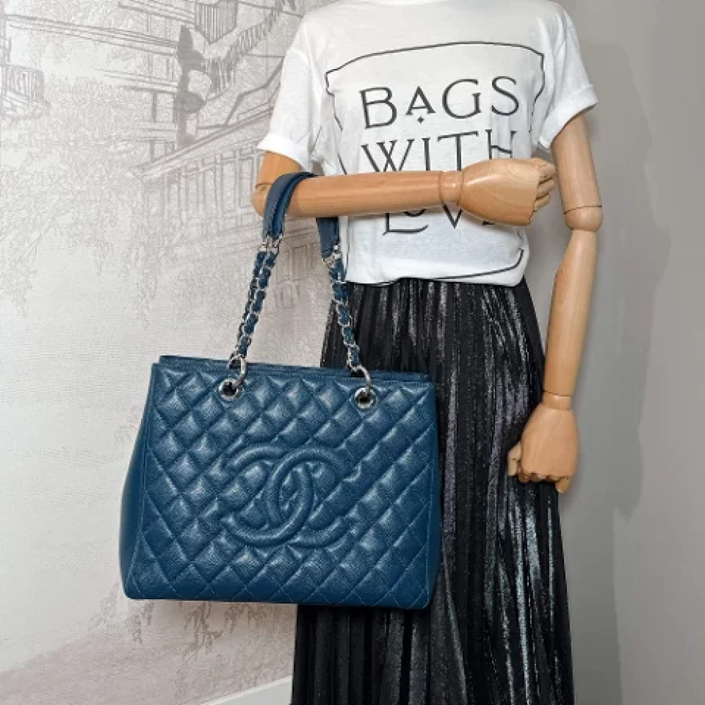 Chanel Vintage Pre-owned Leather totes Blue Dames