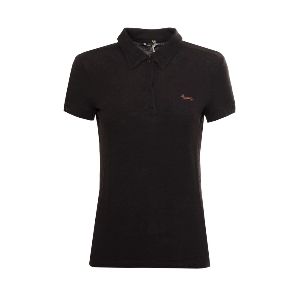 Harmont & Blaine Klassieke pasvorm Polo Shirt Korte Mouw Linnen Brown Dames
