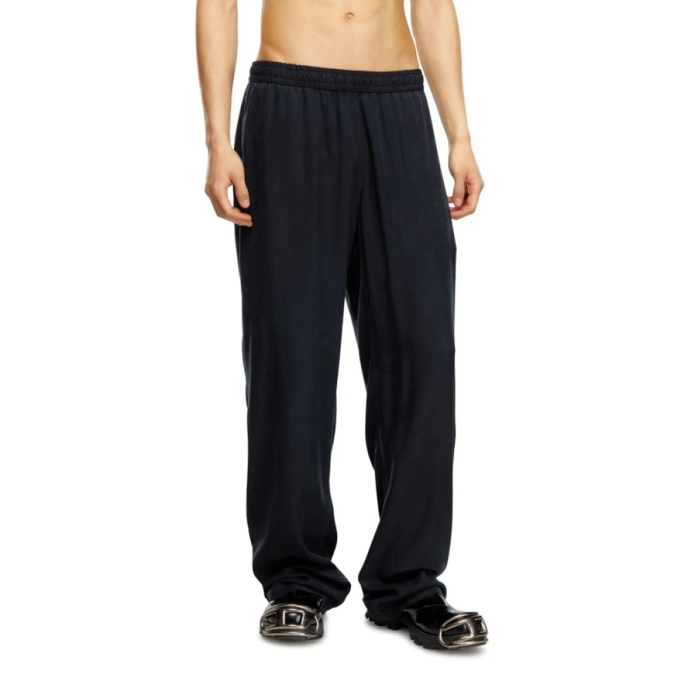 Diesel Sportieve Twill Broek met Elastische Tailleband Black Heren