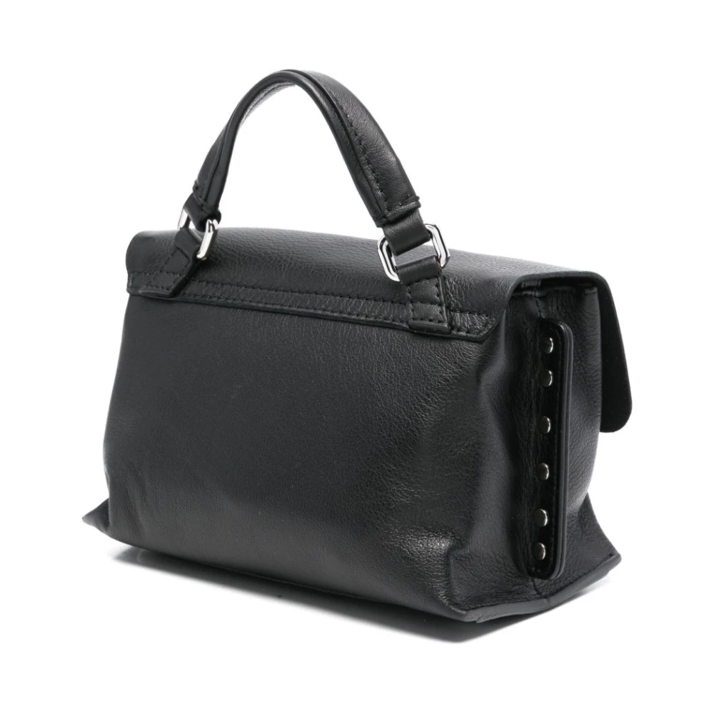 Zanellato Zwarte Twist-Lock Schoudertas Black Dames