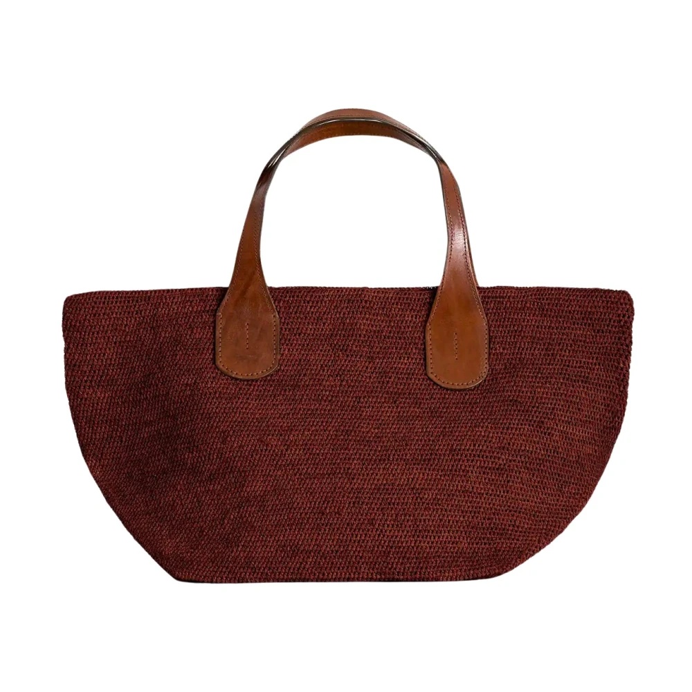 Ibeliv Handgemaakte Raffia Mand Tas Tokyo II Brown Dames
