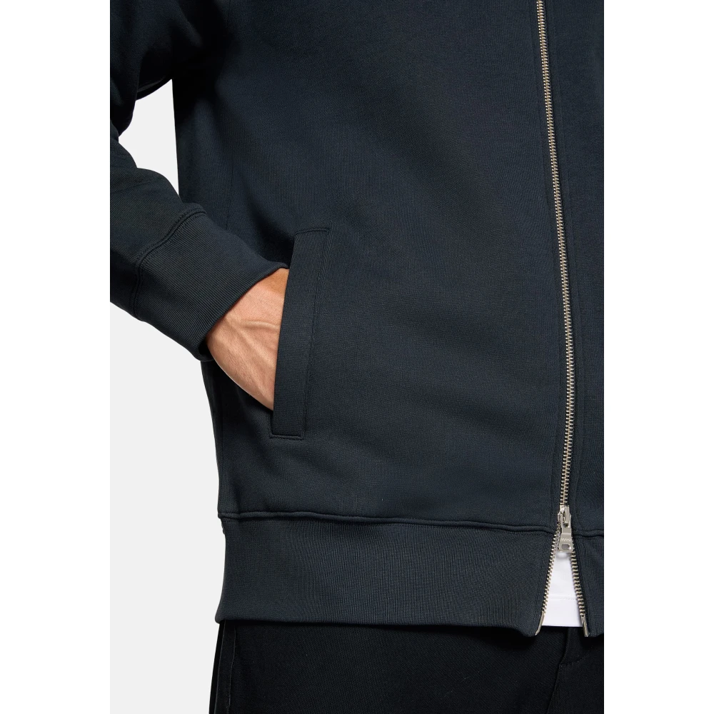 Boggi Milano Full Zip Katoenen Mock Polo Neck Sweatshirt Beige Heren
