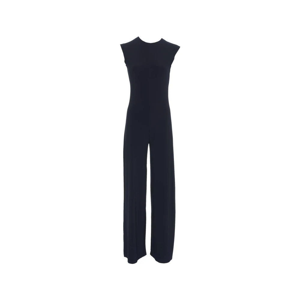 Norma Kamali Blauwe Mouwloze Jumpsuit Damesmode Blue Dames