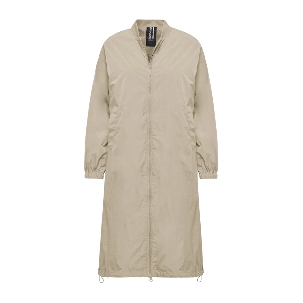 Bomboogie Donna Beige - Cappotto Lungo Bomber In Nylon - Coats - S