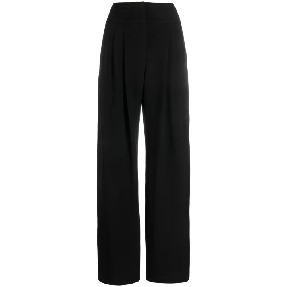 Iro Black Casual Cotton Trousers - Female - Straight Trousers - L - Trousers