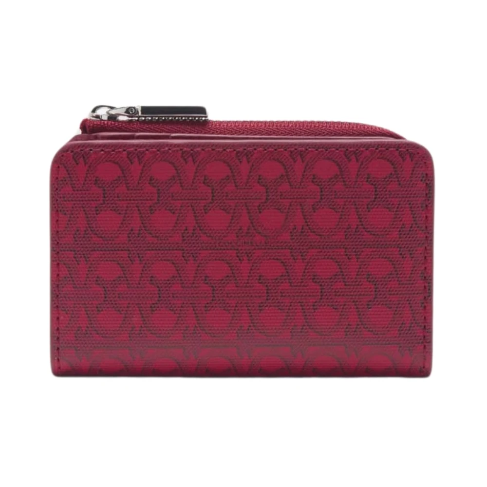 Coccinelle Red Wallets & Cardholders, Female, One Size, Metallic Monogram Card Holder