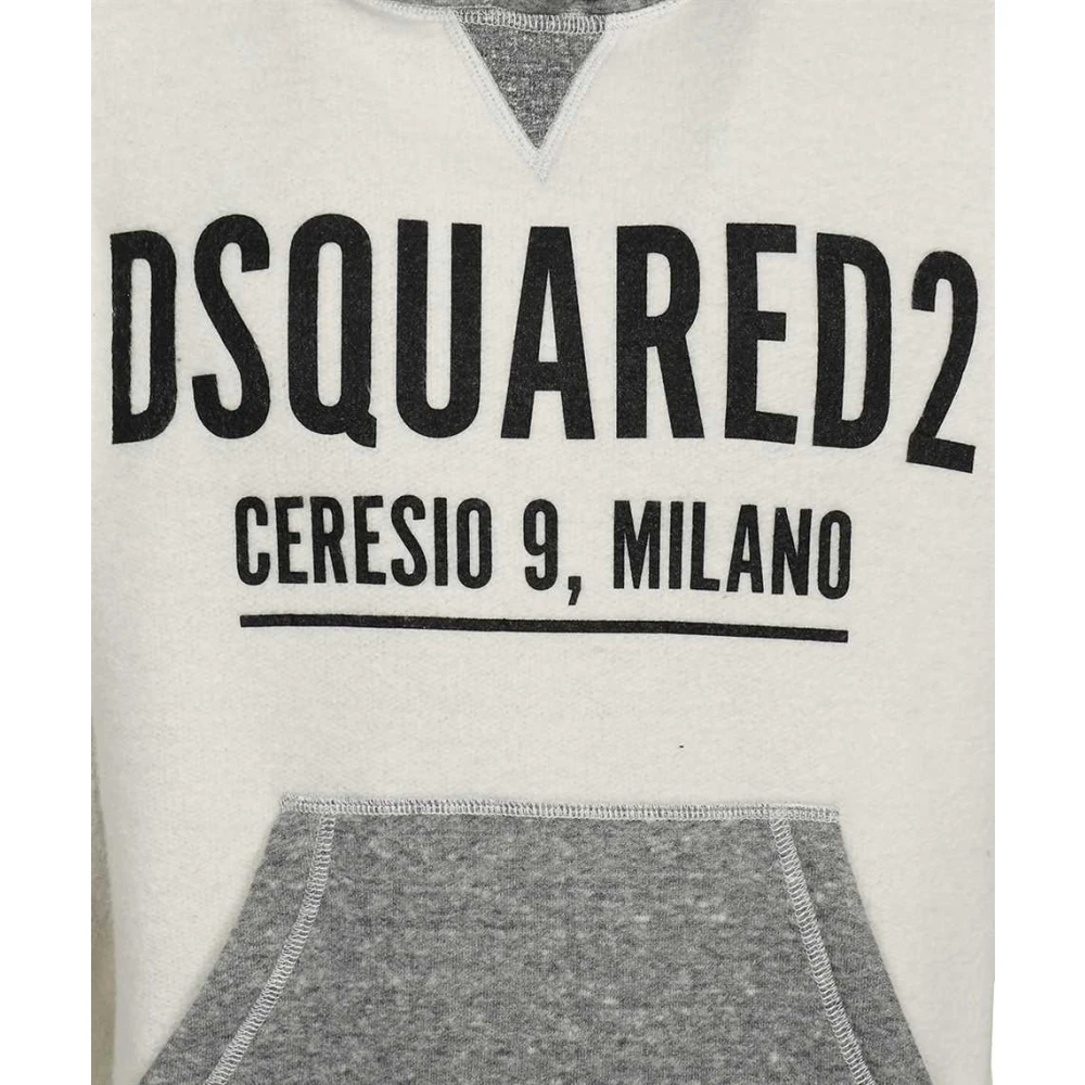 Dsquared2 Bedrukte Hoodie Gray Heren