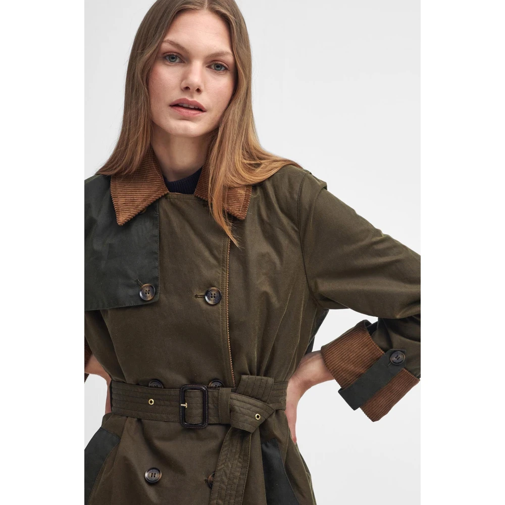 Barbour Gewaxte trenchcoat met iconische details Green Dames