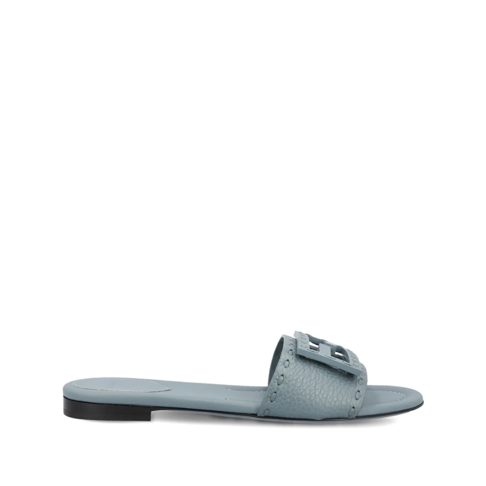 Fendi Women's Blue Baguette Slides - Sliders - 7 Uk - Shoes