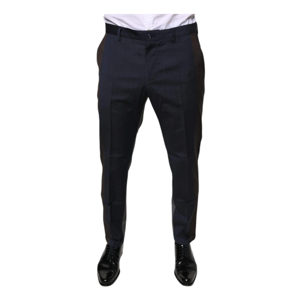 Dolce & Gabbana Zwarte Formele Wollen Blend Pantalon Black Heren