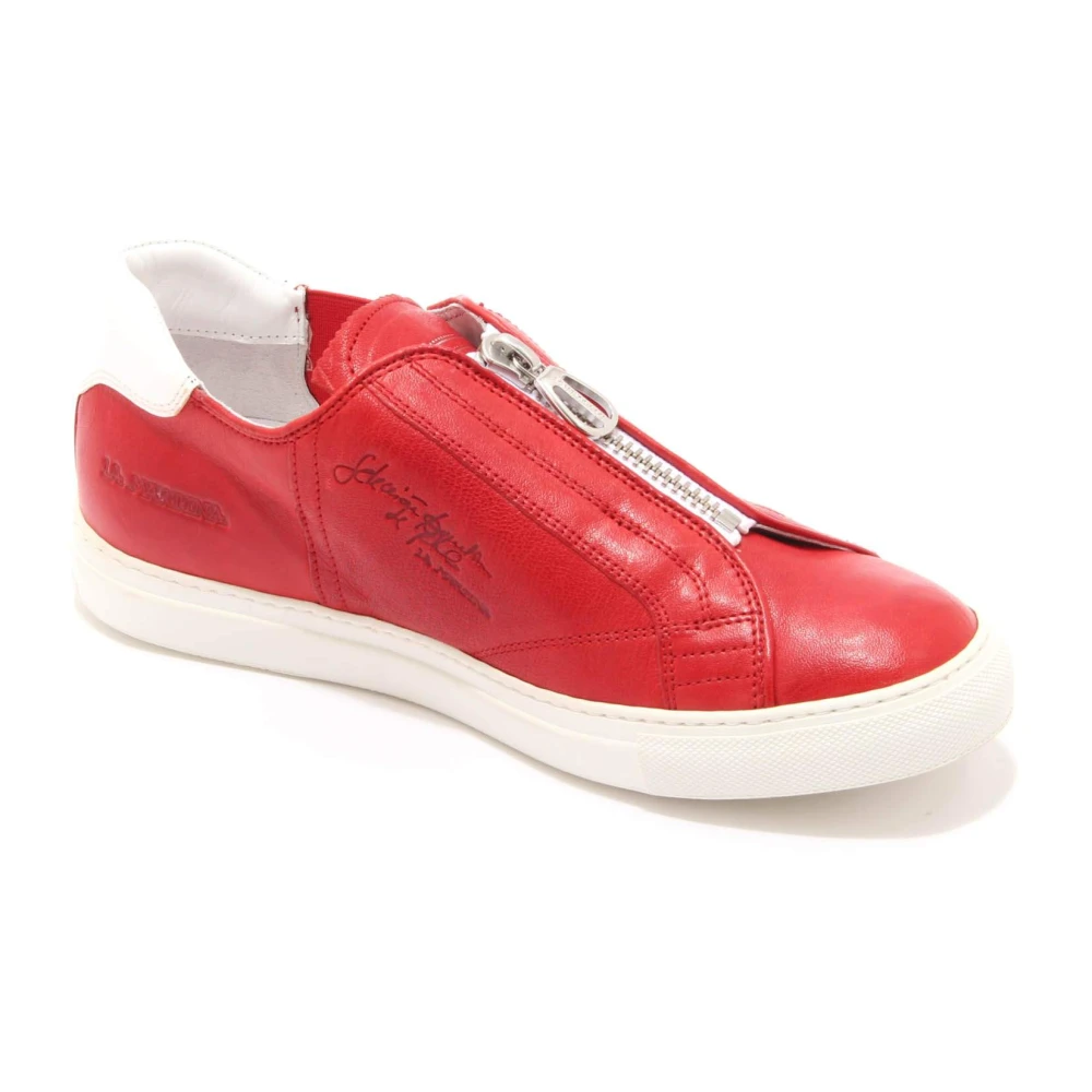 La Martina Italiaanse leren schoenen met rits Heren Schoenen Rood