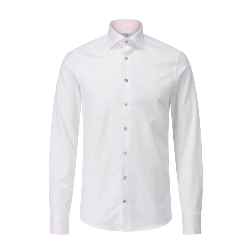 Stenströms Casual Overhemd in Blauw Geruit Patroon White Heren