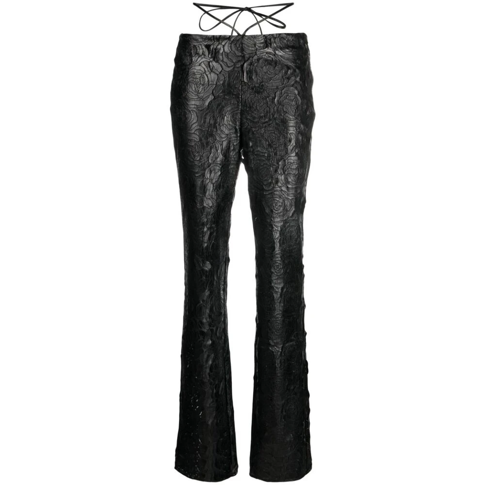 Rotate Birger Christensen Leather Trousers Black Dames