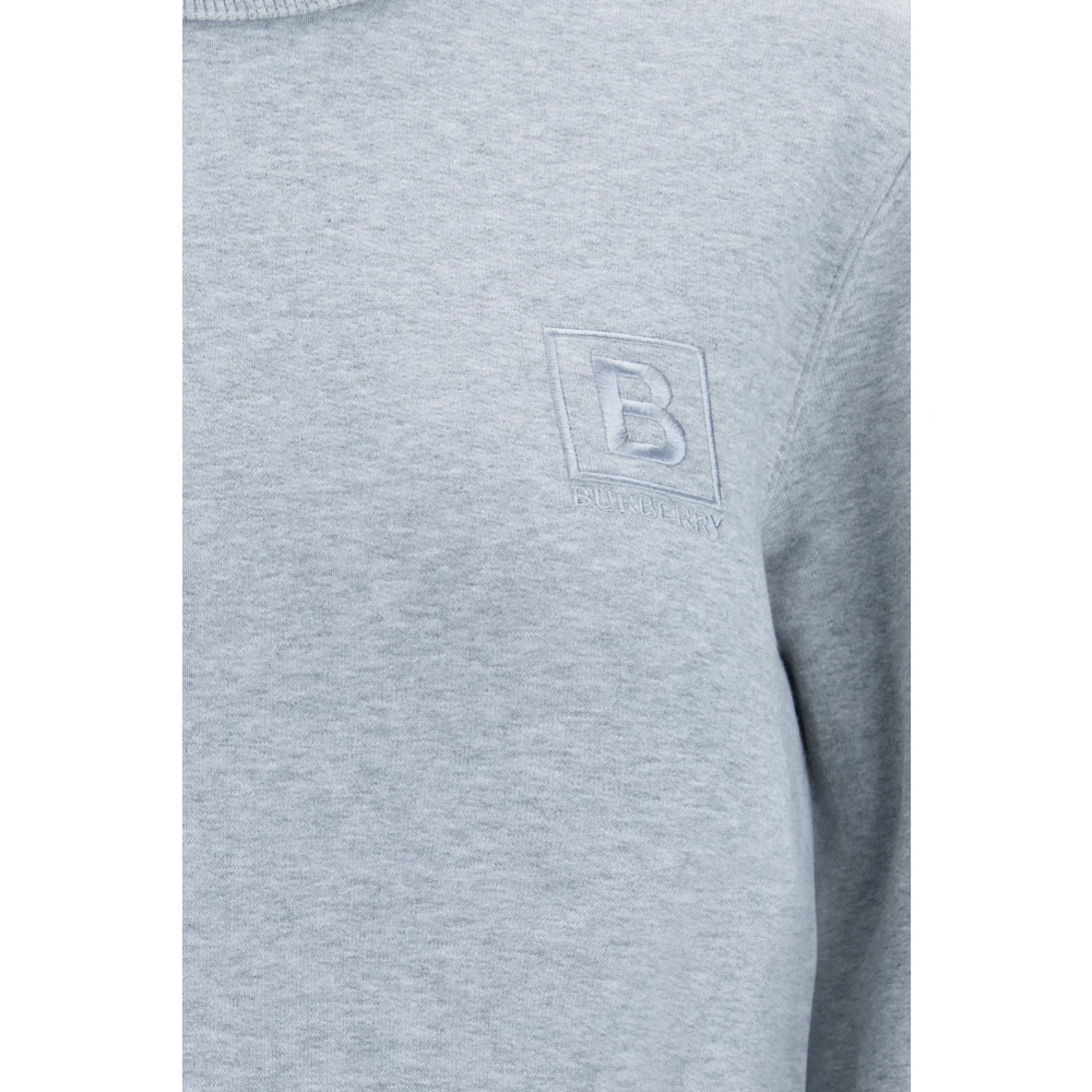 Burberry Dames Pullover Sweater met Geborduurd Logo Gray Dames