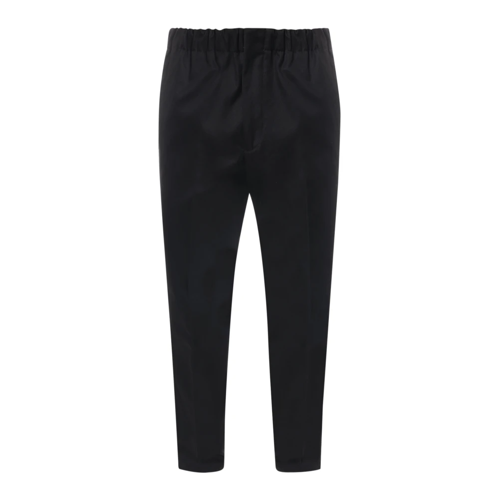 Jil Sander Blauwe Katoenen Broek voor Mannen Black Heren