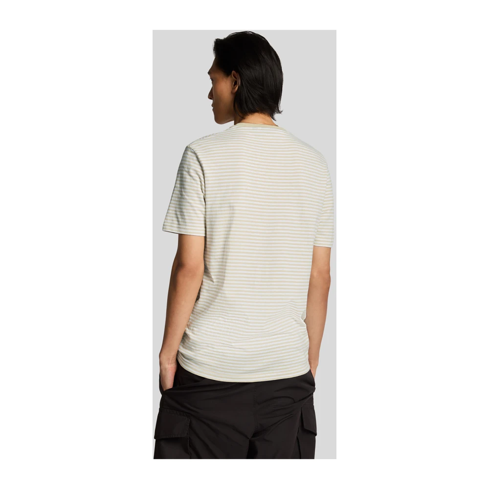 Lyle & Scott SS T-shirts van linnenmix Bretonstreep T-shirt White Heren