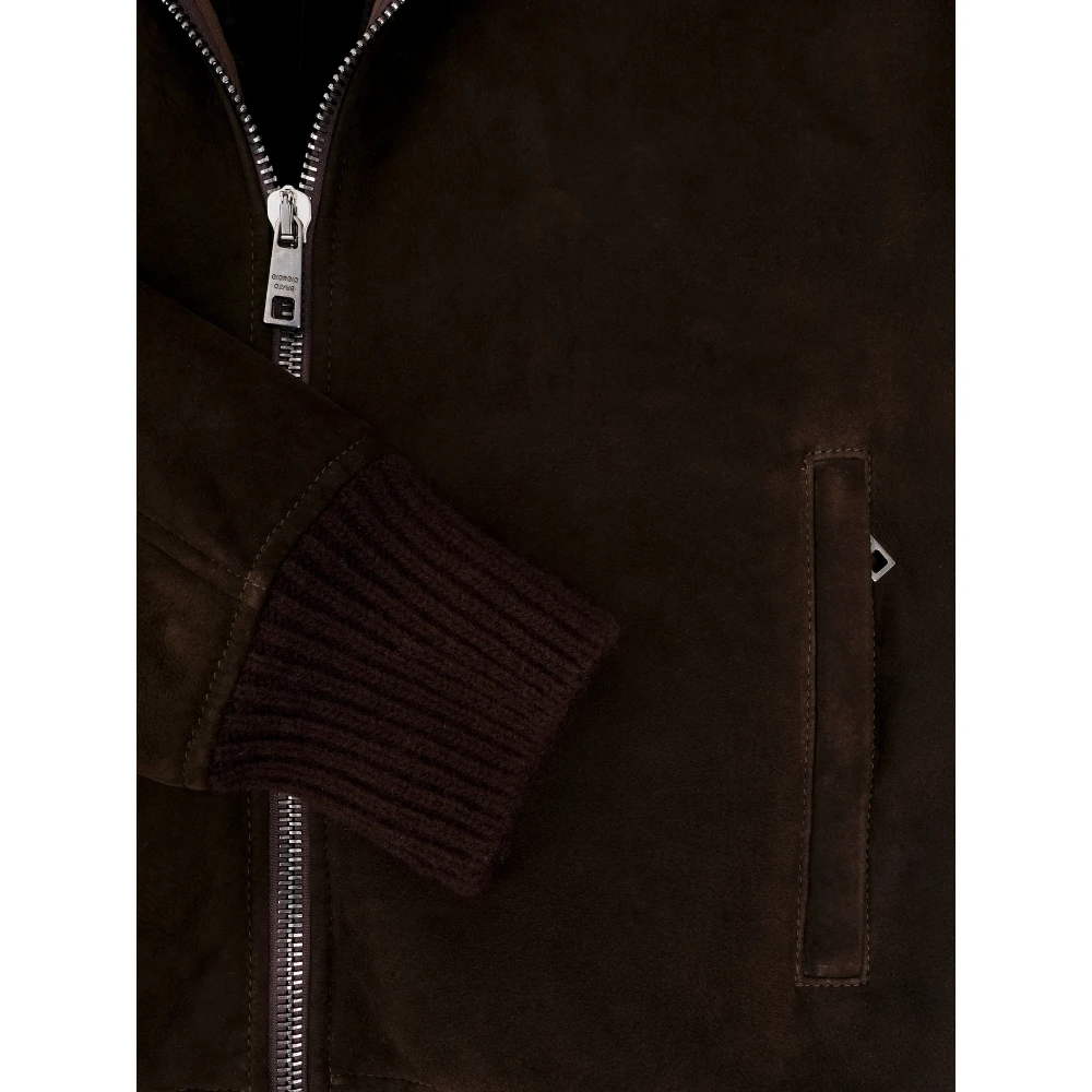 Giorgio Brato Shearling Bomber Jas Brown Heren
