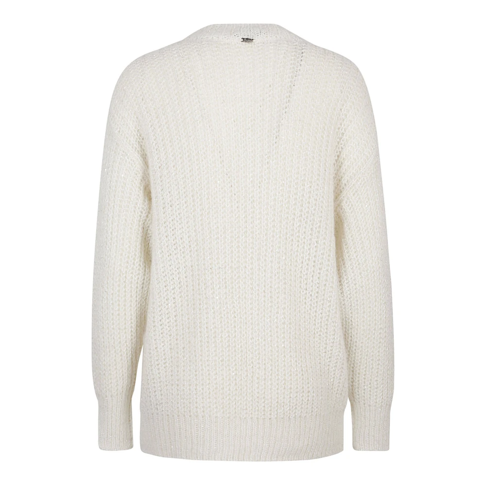 Herno Alpaca Blend Knit V-hals Trui White Dames