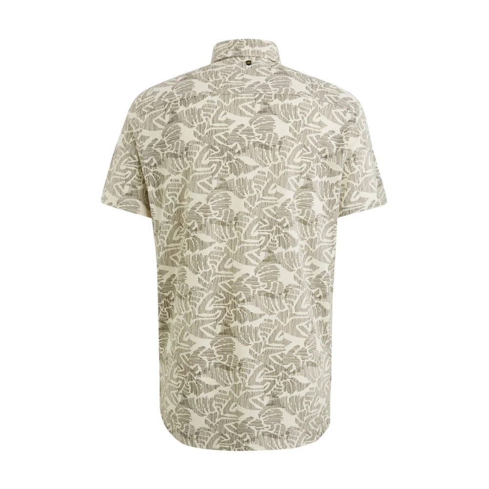 PME Legend Kort overhemd print op jersey Beige Heren