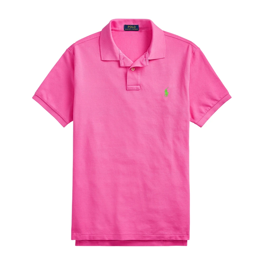 Ralph Lauren Herr Ribbad Krage Polo Skjorta Pink, Herr