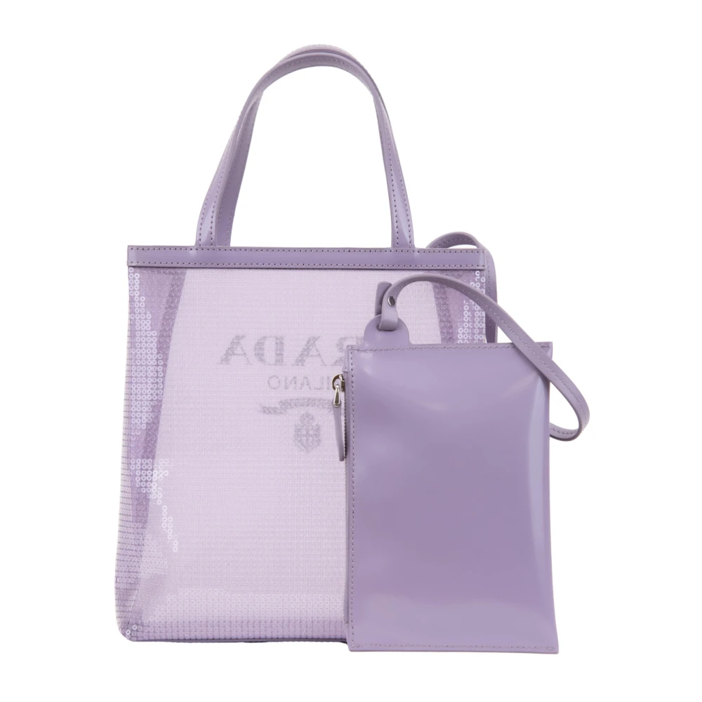 Prada Paillet Handtas met Leren Afwerking Purple Dames