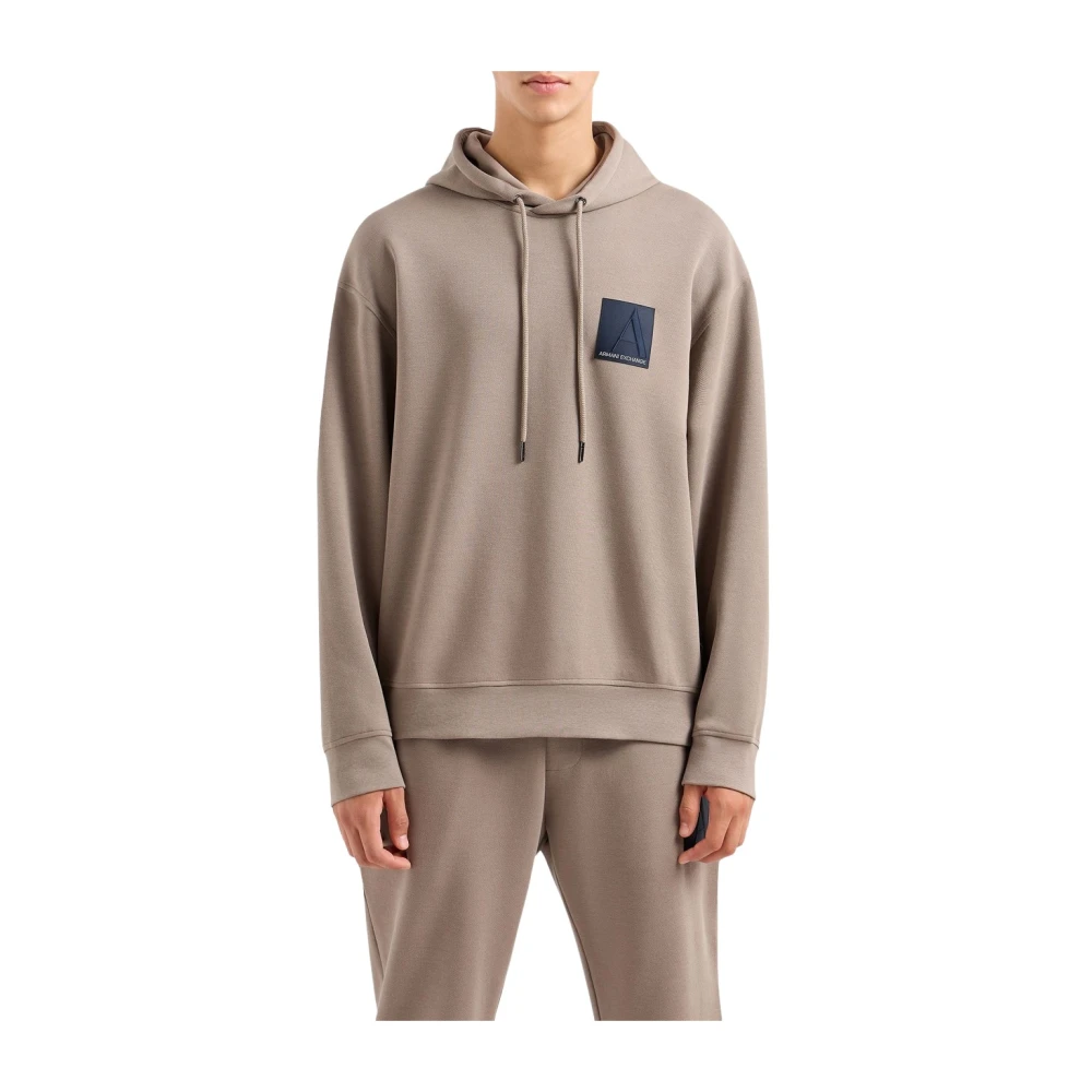 Armani Exchange Driftwood Beige Hoodie Set voor Mannen Brown Heren