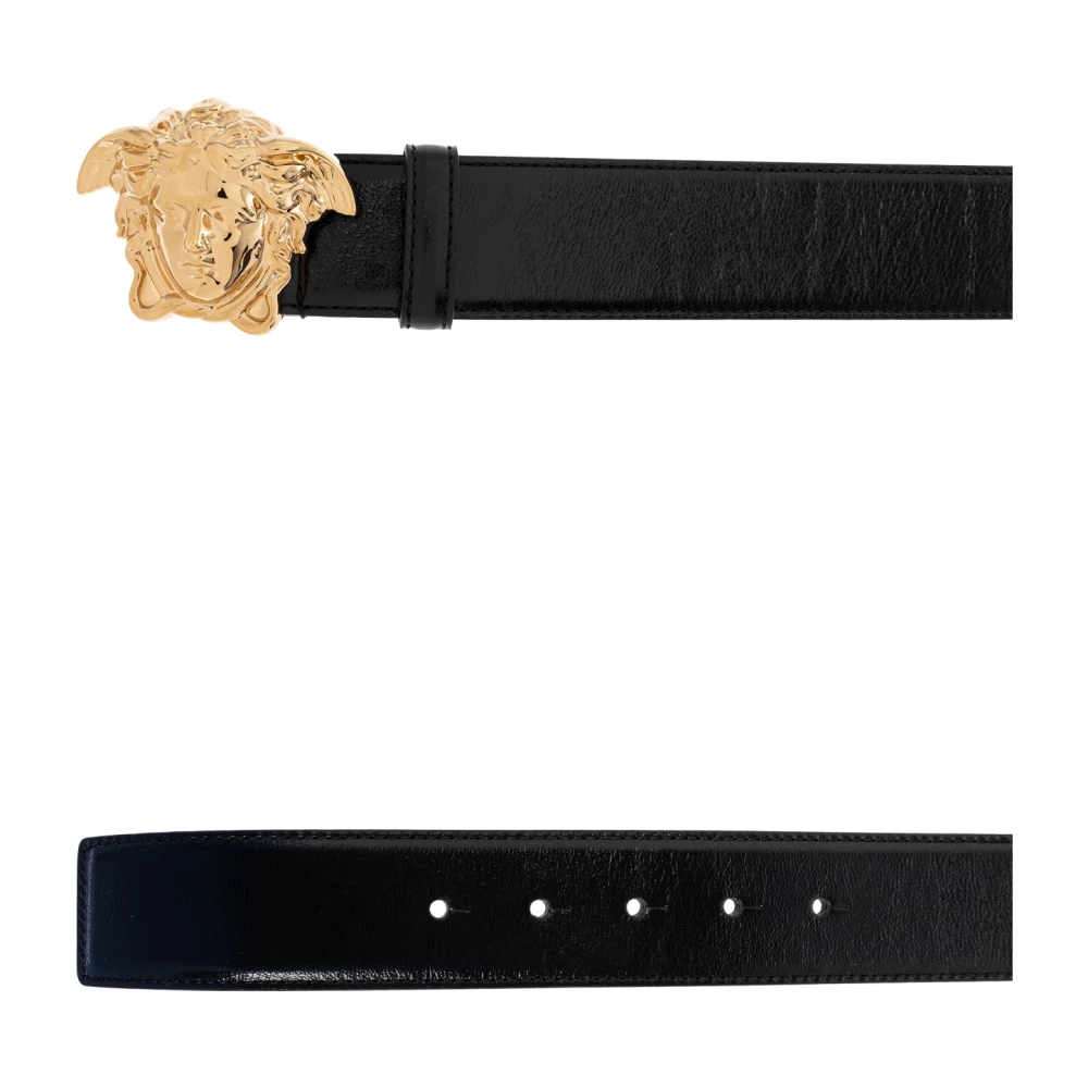 Versace Leren riem Black Heren
