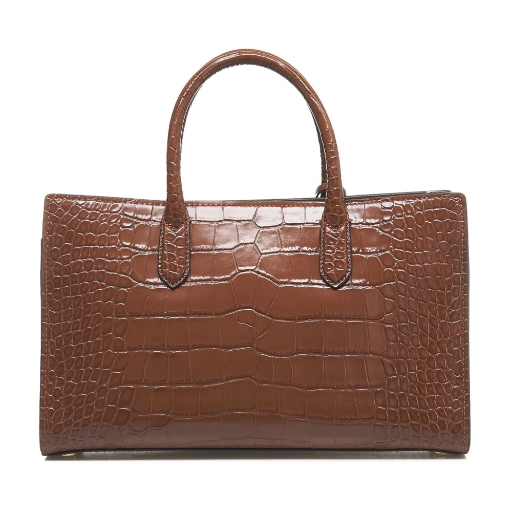 Michael Kors Bruine Krokodillen Handtas met Afneembare Band Brown Dames