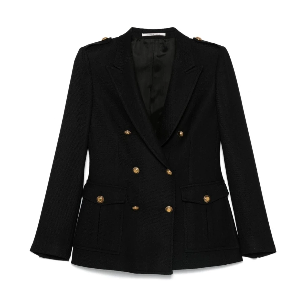 Tagliatore Zwarte Wollen Blazer Black Dames