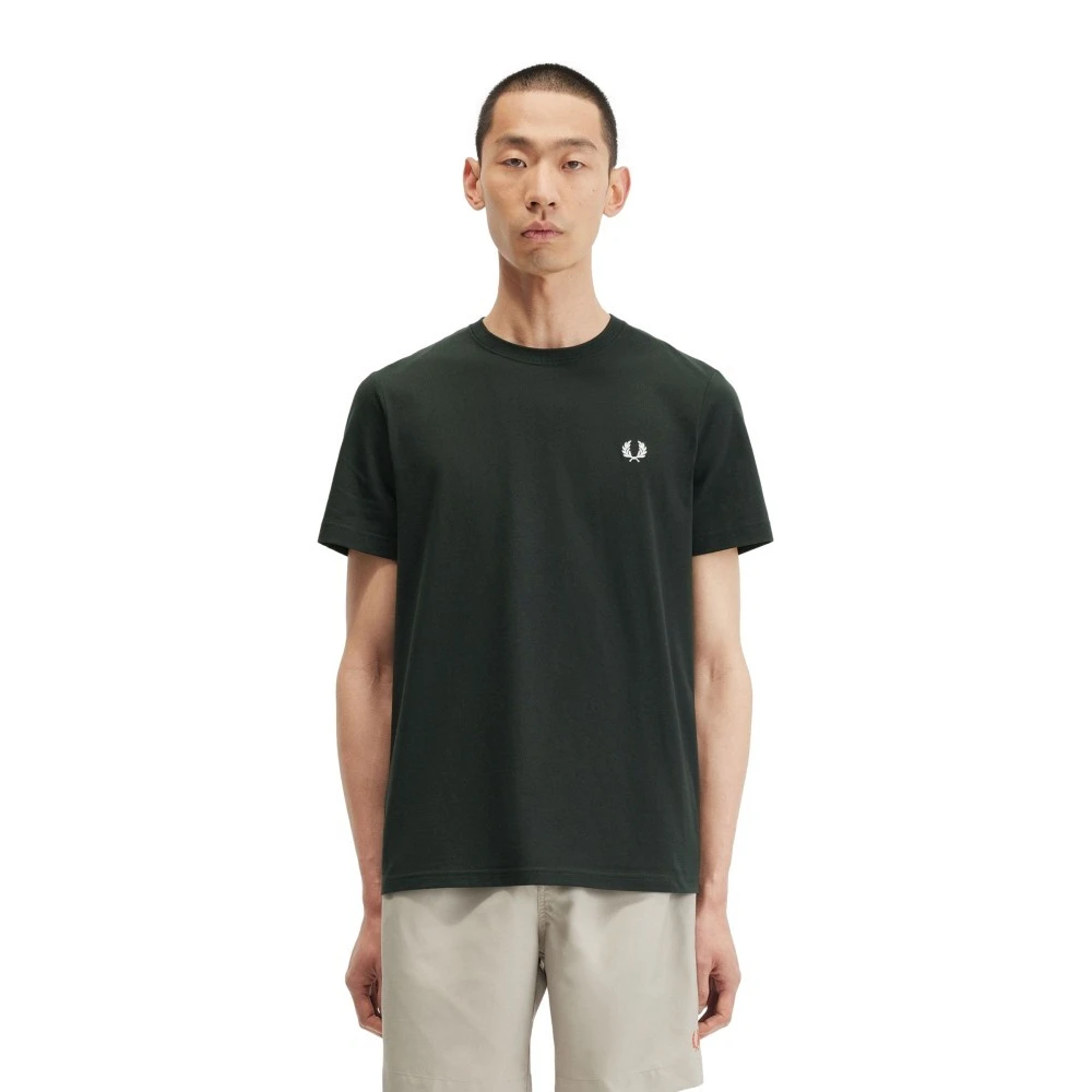 Fred Perry Groene Logo Tee Geborduurde Stijl Green Heren