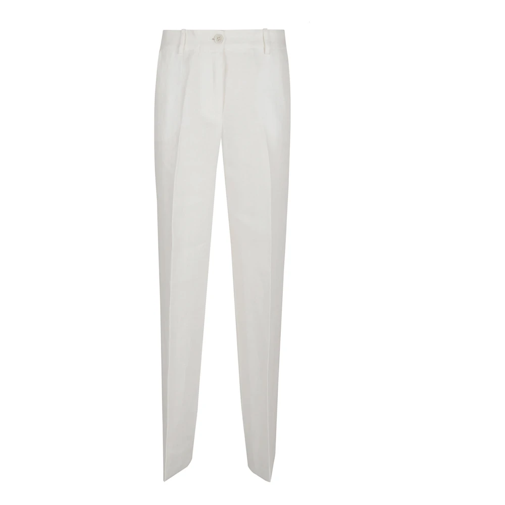 P.a.r.o.s.h. Neutrale Linnen Broek Stijlvolle Snit White Dames