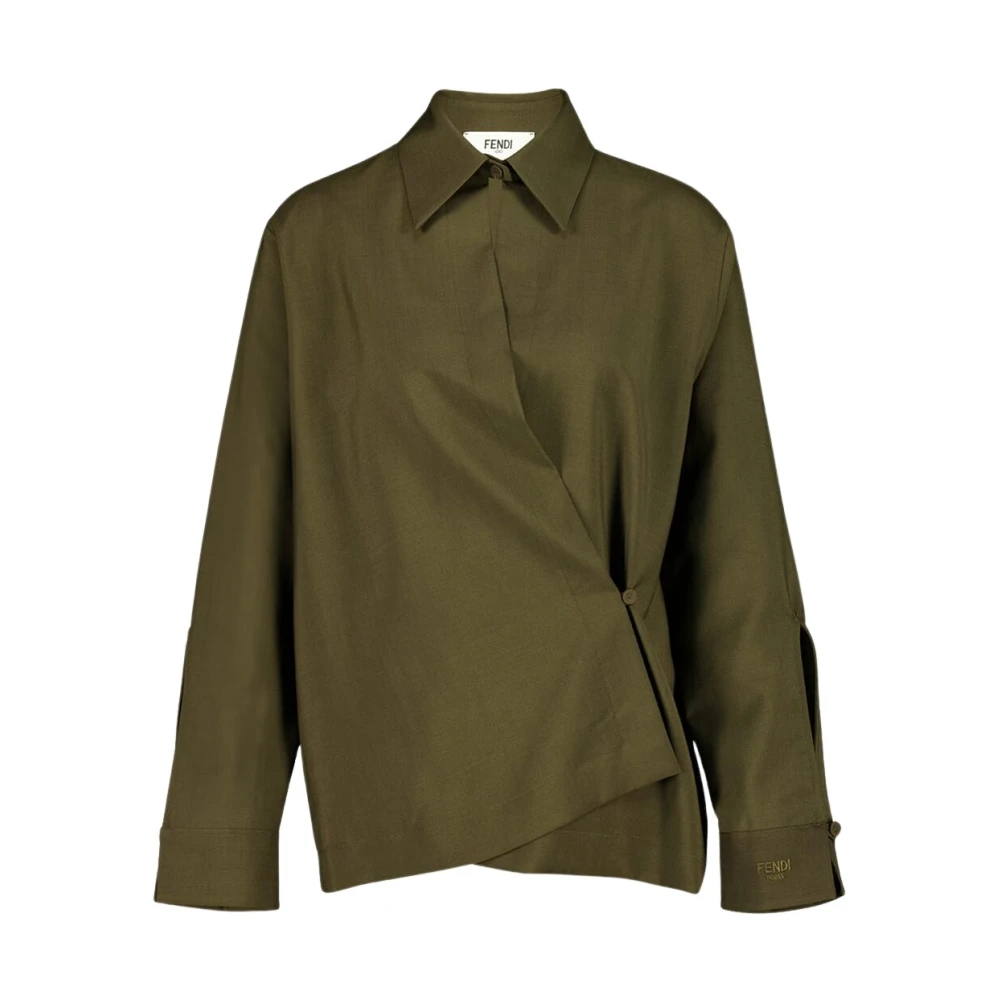 Fendi Women's Green Mohair And Wool Shirt - Shirts - Xs - Blouses & Shirts
