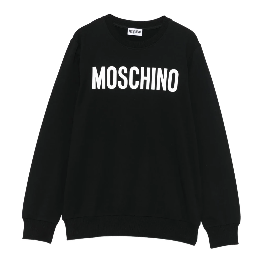 Moschino Boys Black Kids Sweatshirts, 10 Y, Crew Neck Jumper