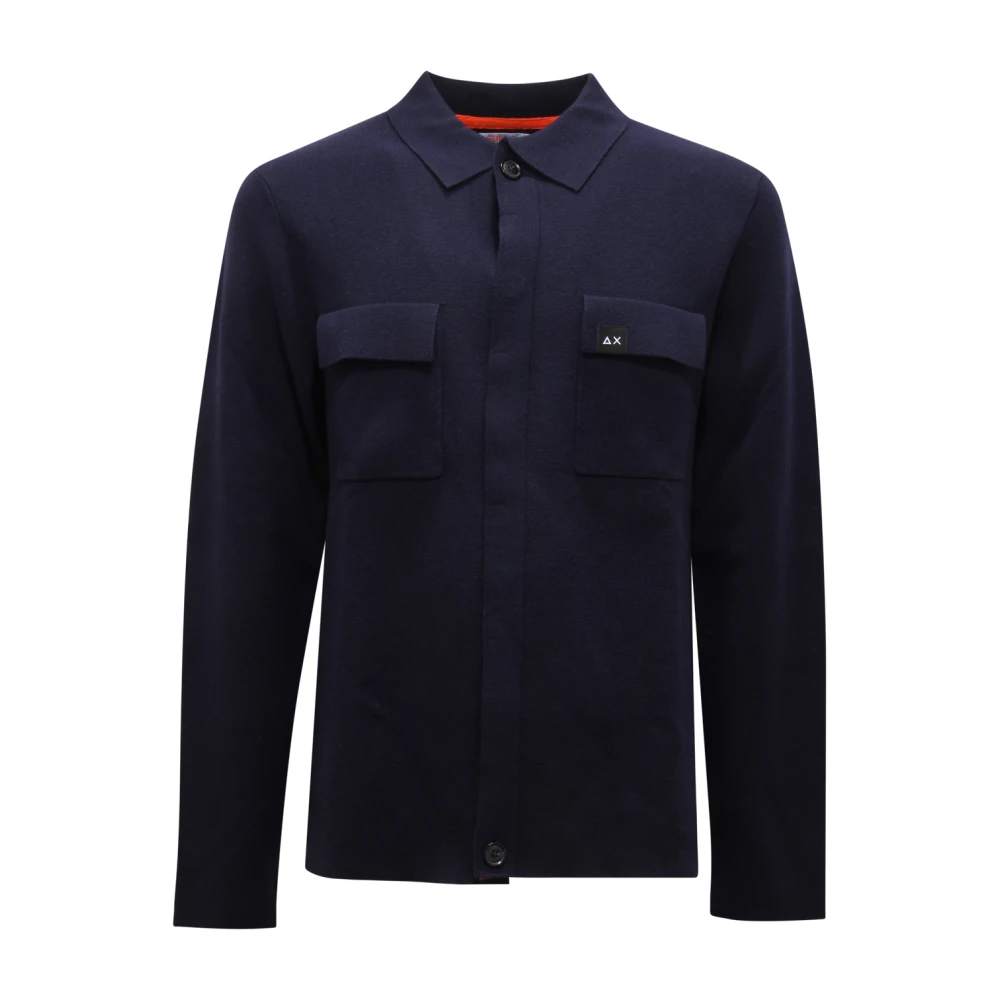 Sun68 Men's Blue Cardigan Giacca Wool Blend Jumper - Light Jackets - Xl - Jackets