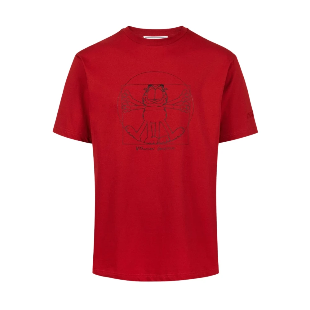 Iceberg T-shirt met Vitruviaans Garfield-print Red Heren