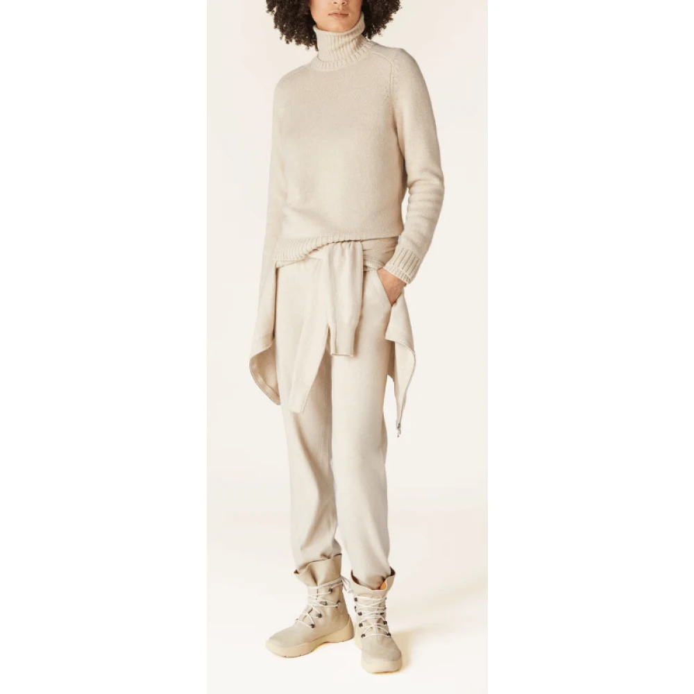 Loro Piana Kasjmier Beige Gebreide Broek Beige Dames