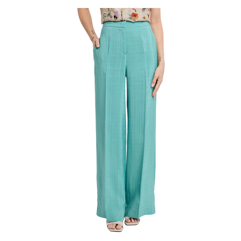 Semicouture Wide Trousers Blue Dames