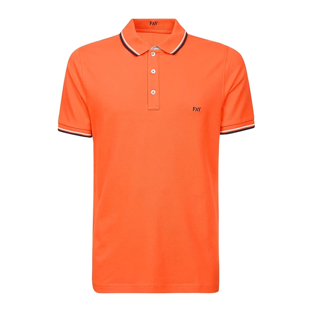 Fay Polo Shirt Regular Fit Orange Heren