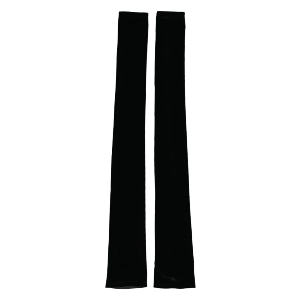 Dolce & Gabbana Zwarte Vingerloze Ellebooglengte Handschoenen Black Dames