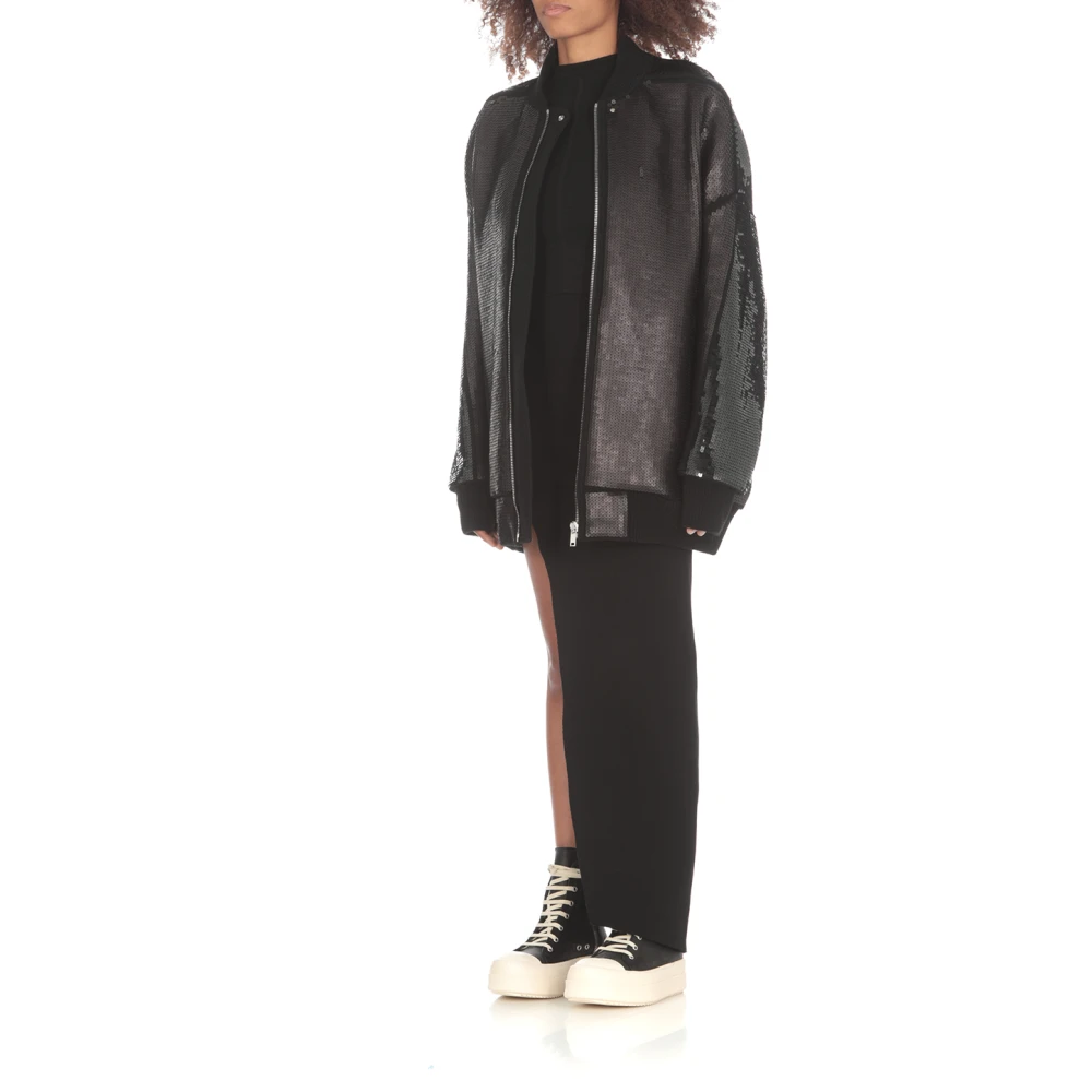 Rick Owens Zwart Wollen Kasjmier Katoenen Jas Black Dames