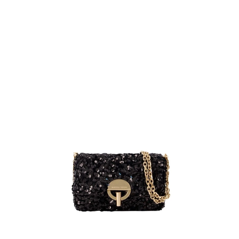 Vanessa Bruno Cotton Moon Crossbody Bag Black Dames