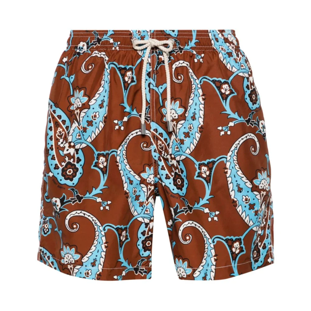 MC2 Saint Barth Paisley Indie Vibe Zwemshorts Brown Heren