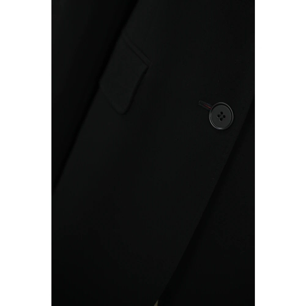 Max Mara Studio Zwarte blazer met V-hals en knopen Black Dames