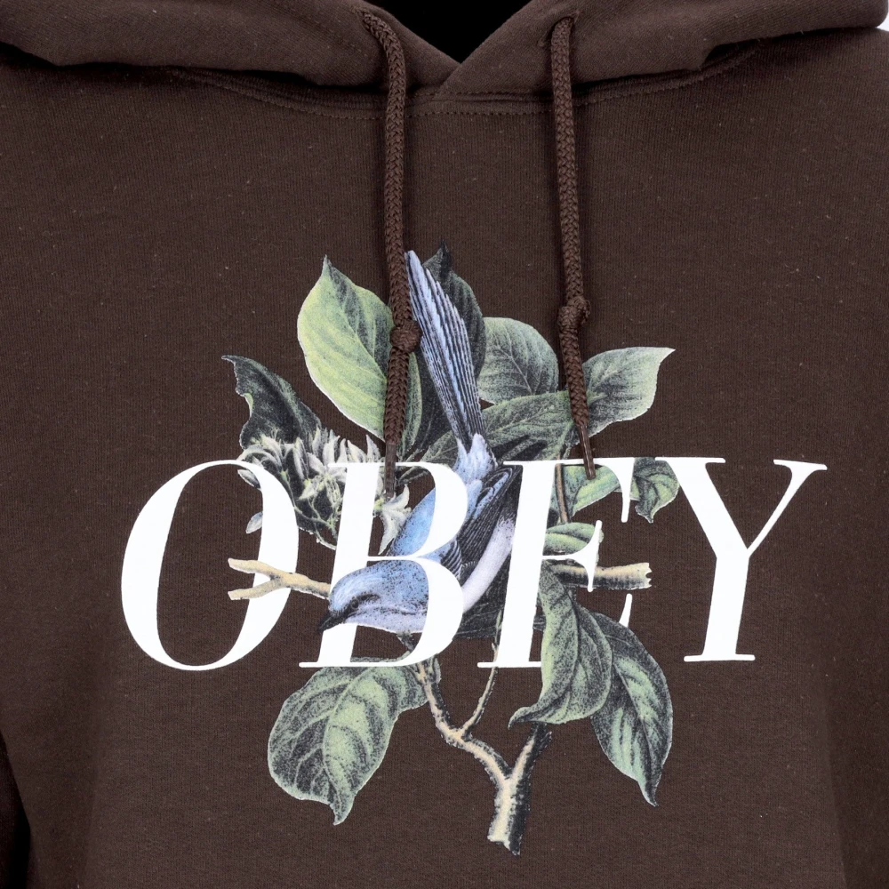 Obey Vogel Old School Hoodie Pullover Brown Dames